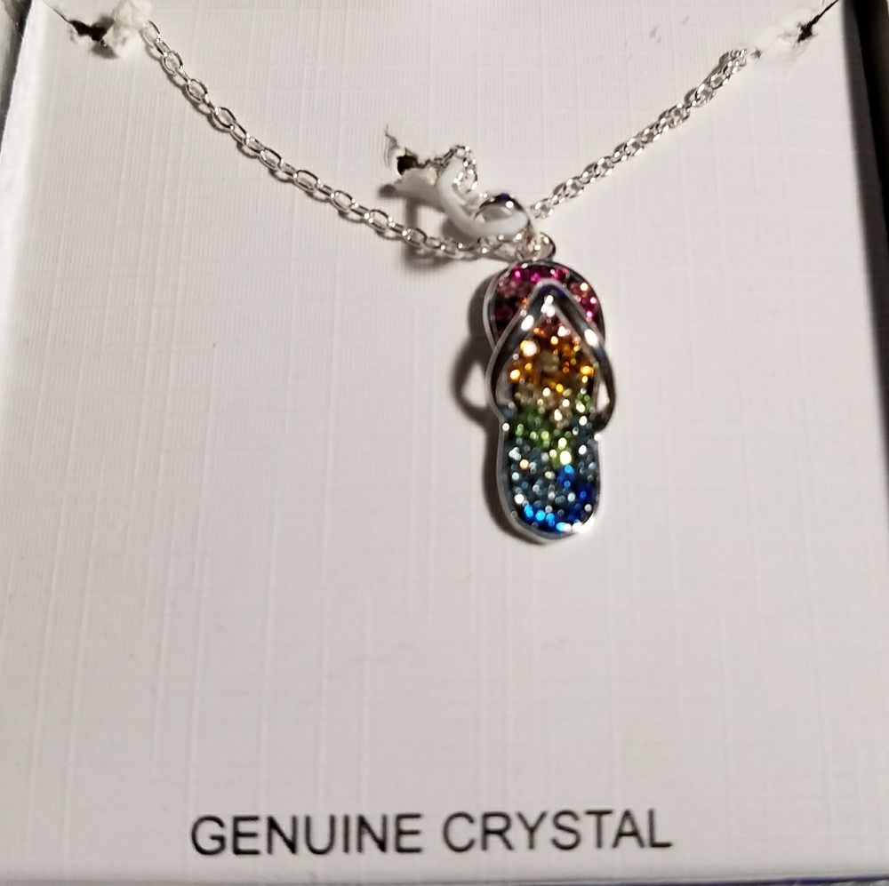 Colorful Silver Plated Crystals Pendant
